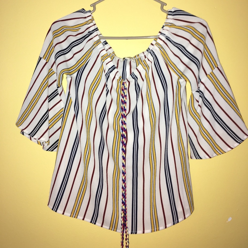 Fun Lily White primary colors blouse